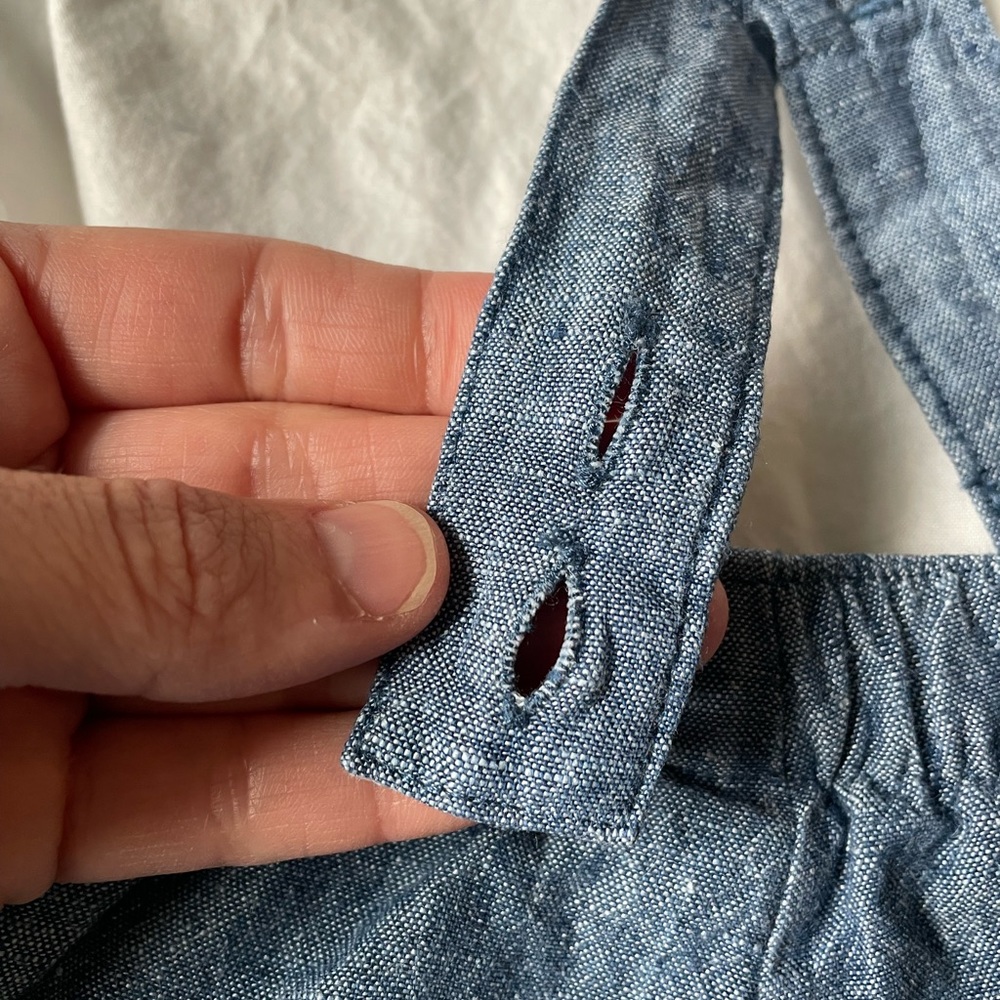 SOLD Janie and Jack linen shorts overalls, 12-18 months - Picture 8 of 13